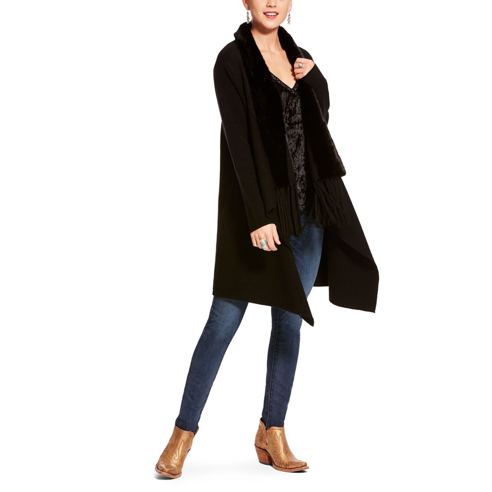 Ariat - faux fur/fringe open cardigan - Picture 1 of 6